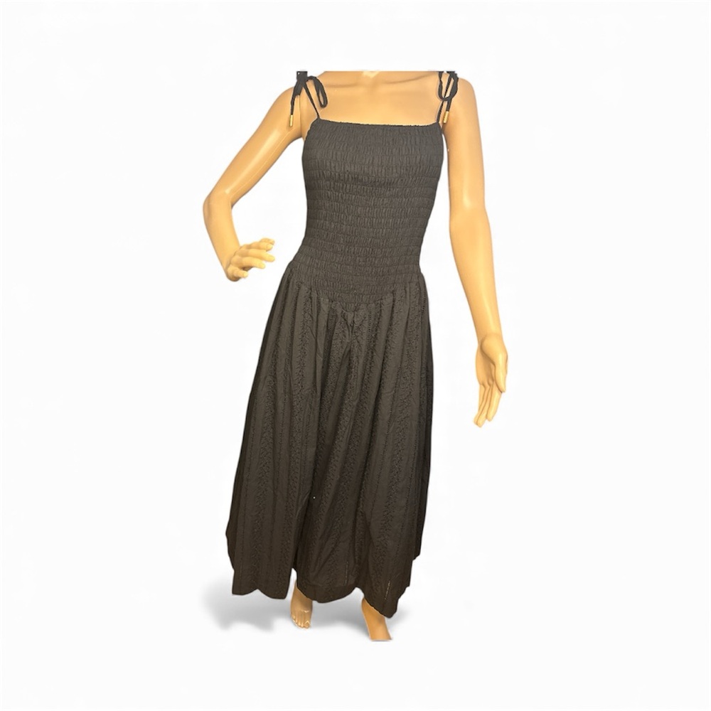 Chic Black Maxi Dress with Tie Straps